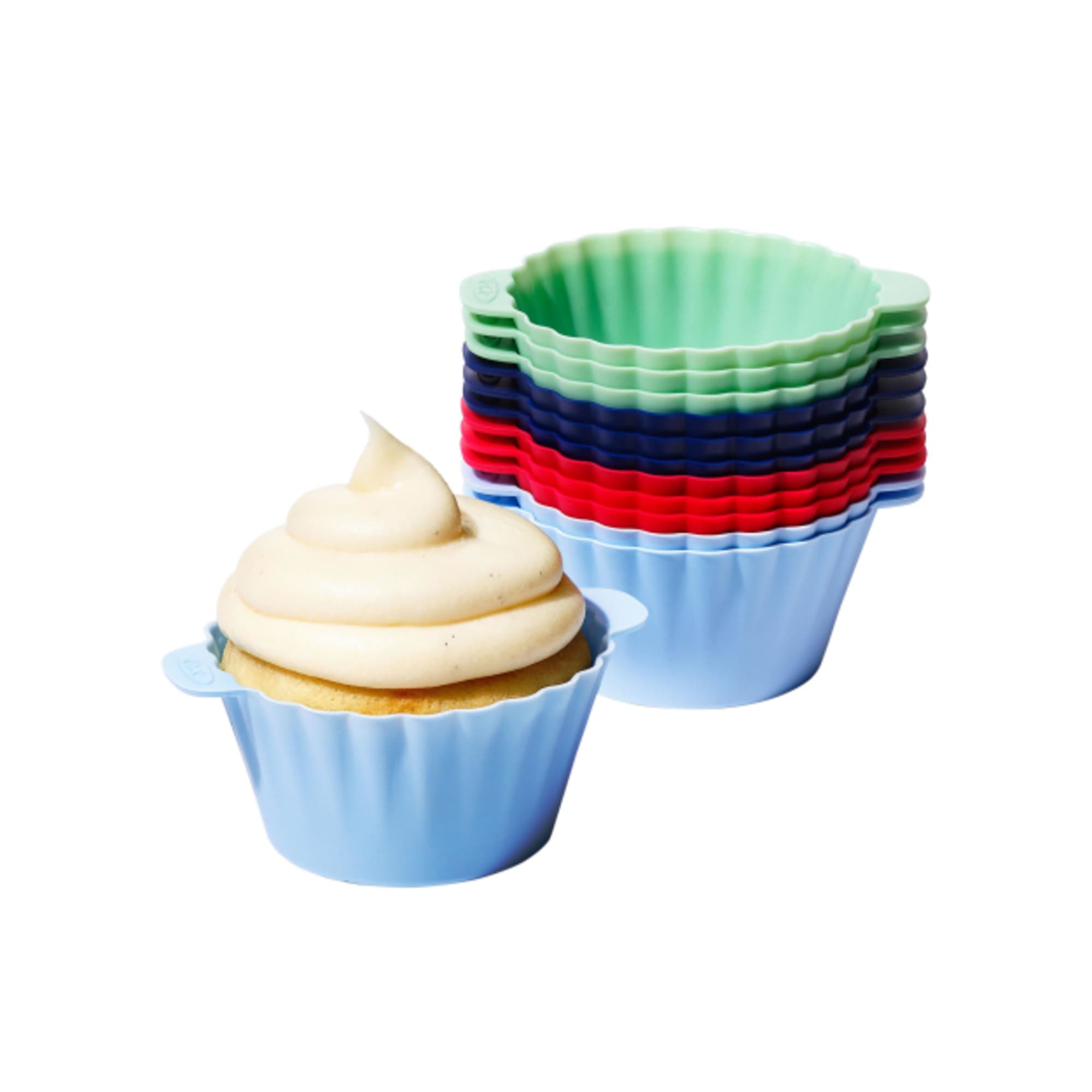 Silicone Cupcake Baking Cups Reusable Muffin Liners Small Bicolor