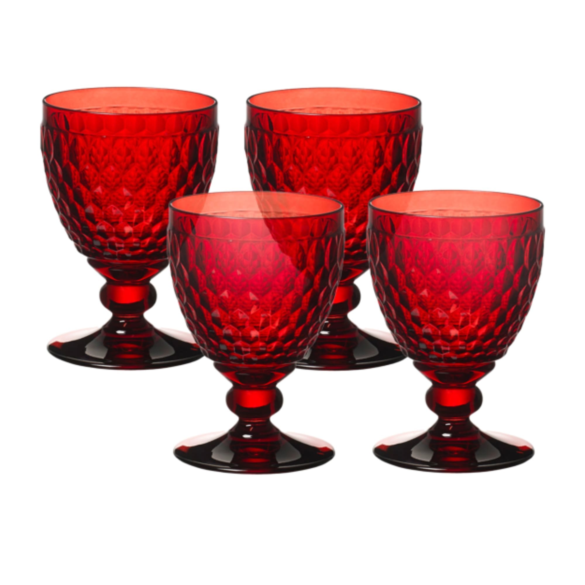 Villeroy & Boch Boston Colored Red, Wine Glasses, Set of 4, Red, 11 oz -  Winestuff