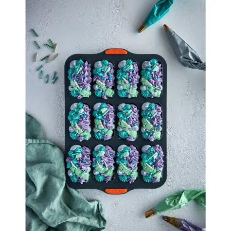 Bakemaster Silicone 12 Cup Mini Loaf Pan 35x24cm Image 2