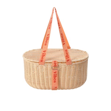 Vibes Mclaren Vale 2 Person Wicker Cord Picnic Basket Tanned Image 1