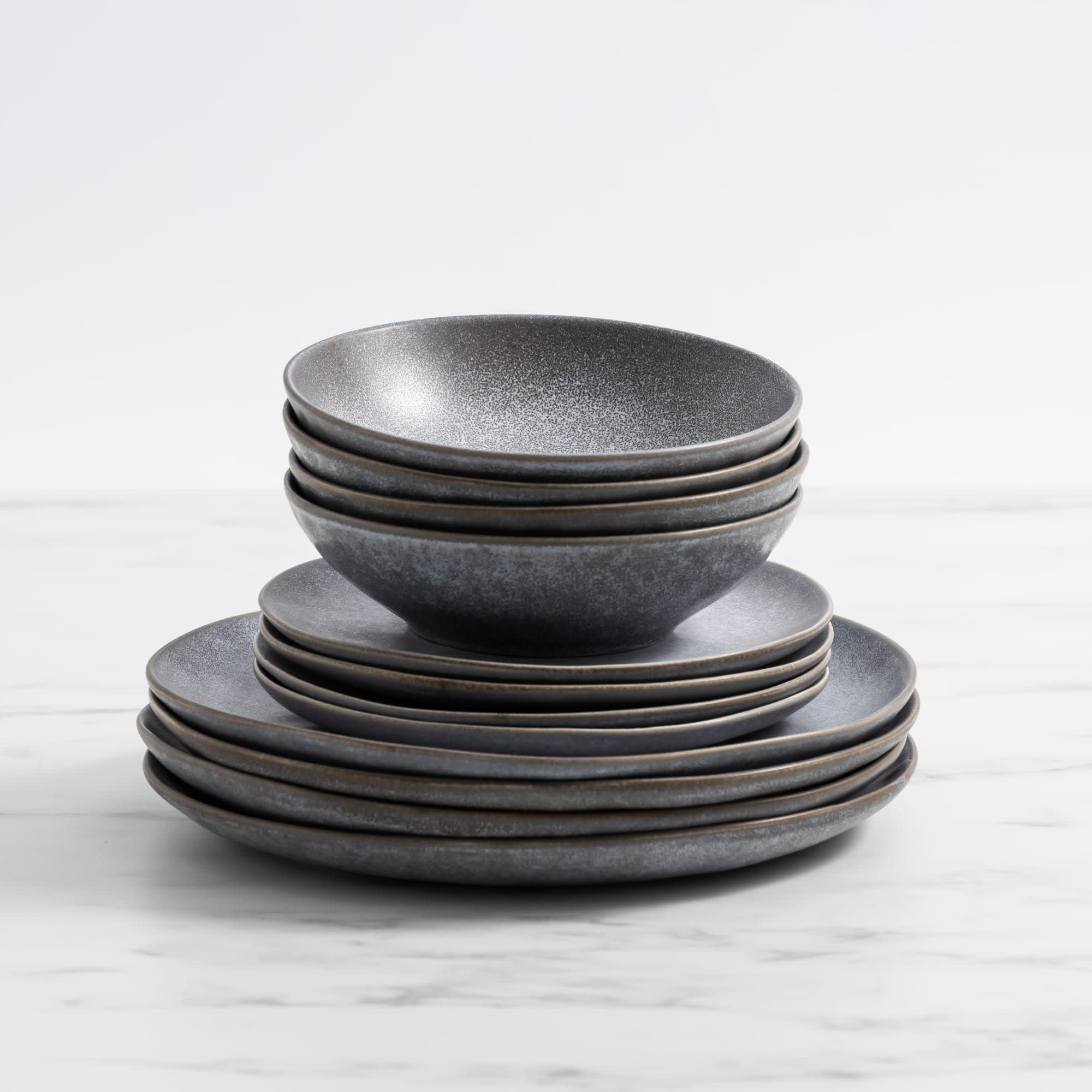 Salisbury & Co Siena Dinner Set 12pc Charcoal | Kitchen ...