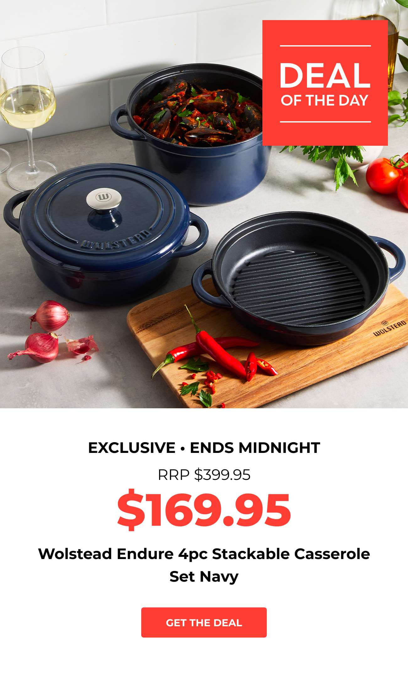  Staub Cast Iron 4-pc Stackable Set - Dark Blue: Home & Kitchen