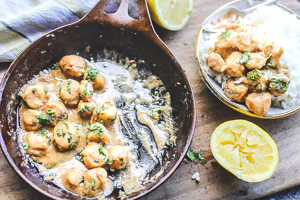 Brown Butter Miso Glazed Scallops-Portion Served with Rice