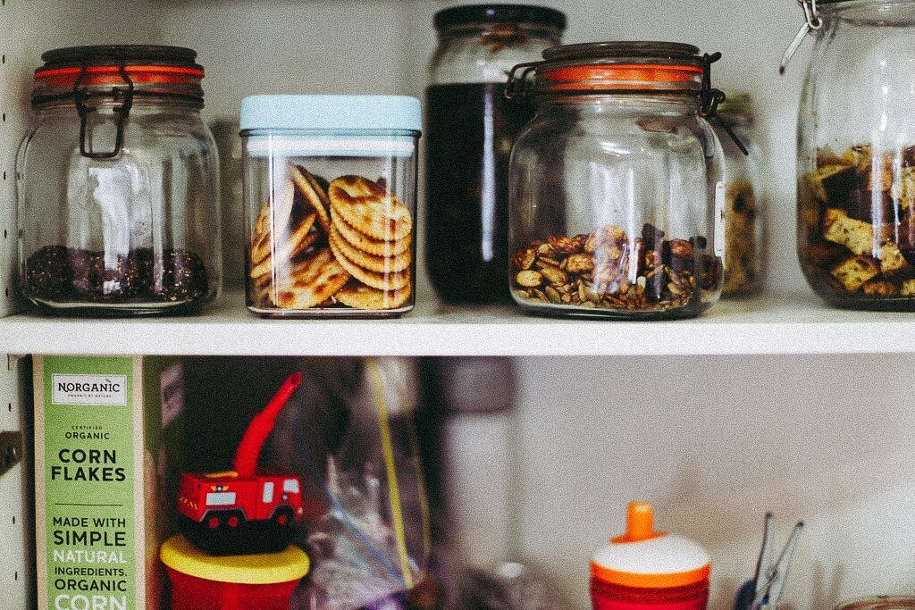 Small Canister keeps crackers fresh