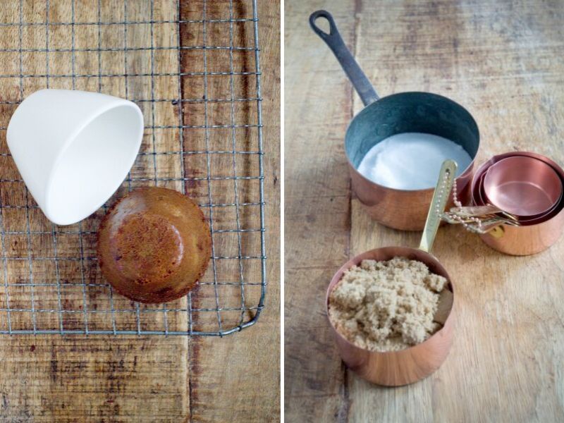 Little Rhubarb and Ginger Puddings in Ramekin