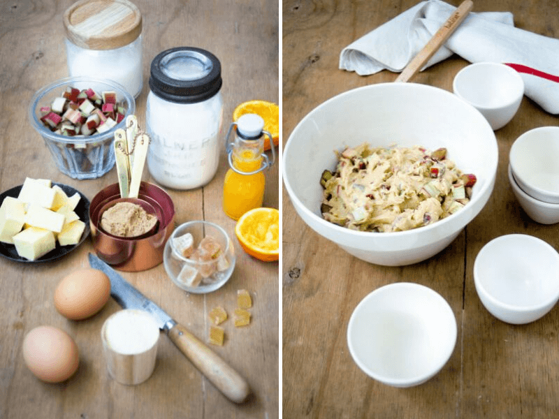 Little Rhubarb and Ginger Puddings