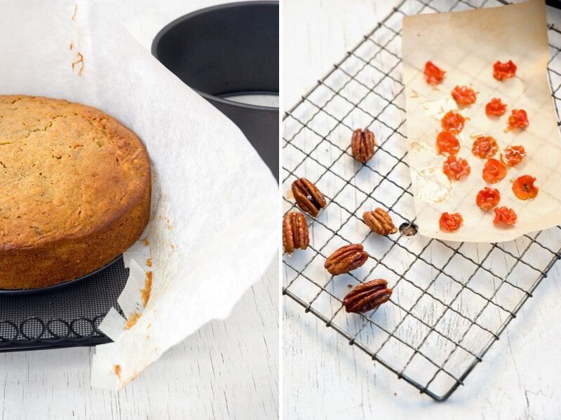 Moist Carrot Cake with Butterscotch cream Cheese Icing