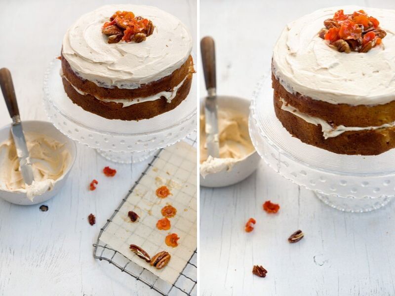 Moist Carrot Cake with Butterscotch Cream Cheese Icing 2