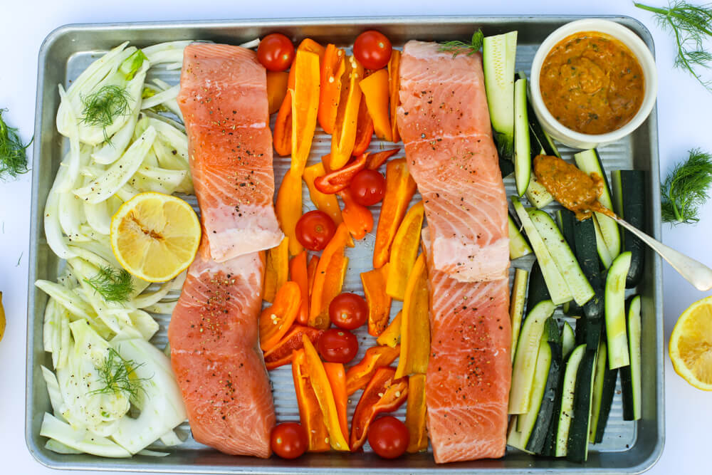 Recipe - Before Bakingthe Salmon in the Sheet Pan