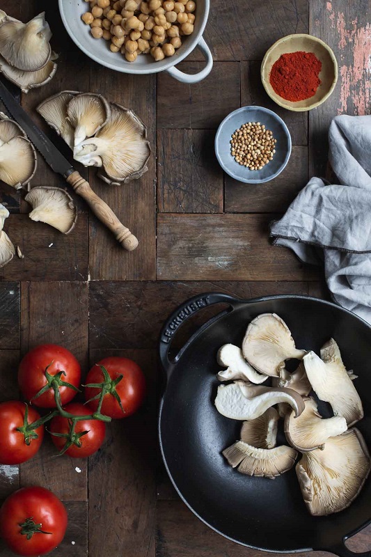 Mushroom Chickpea Curry ingredients