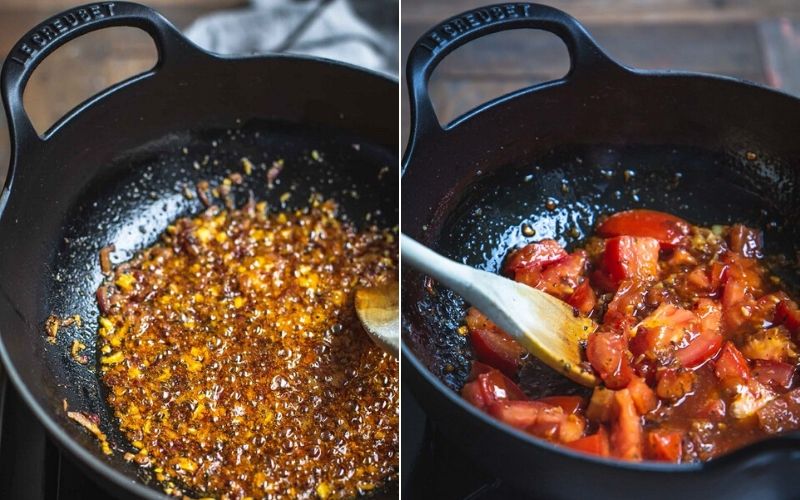 Mushroom Chickpea Curry cooking process