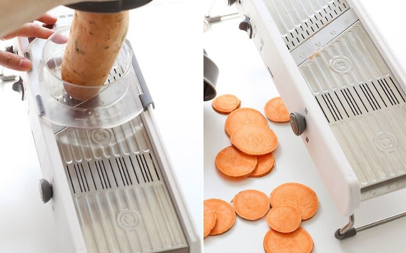 Baked Sweet Potato Chips preparation