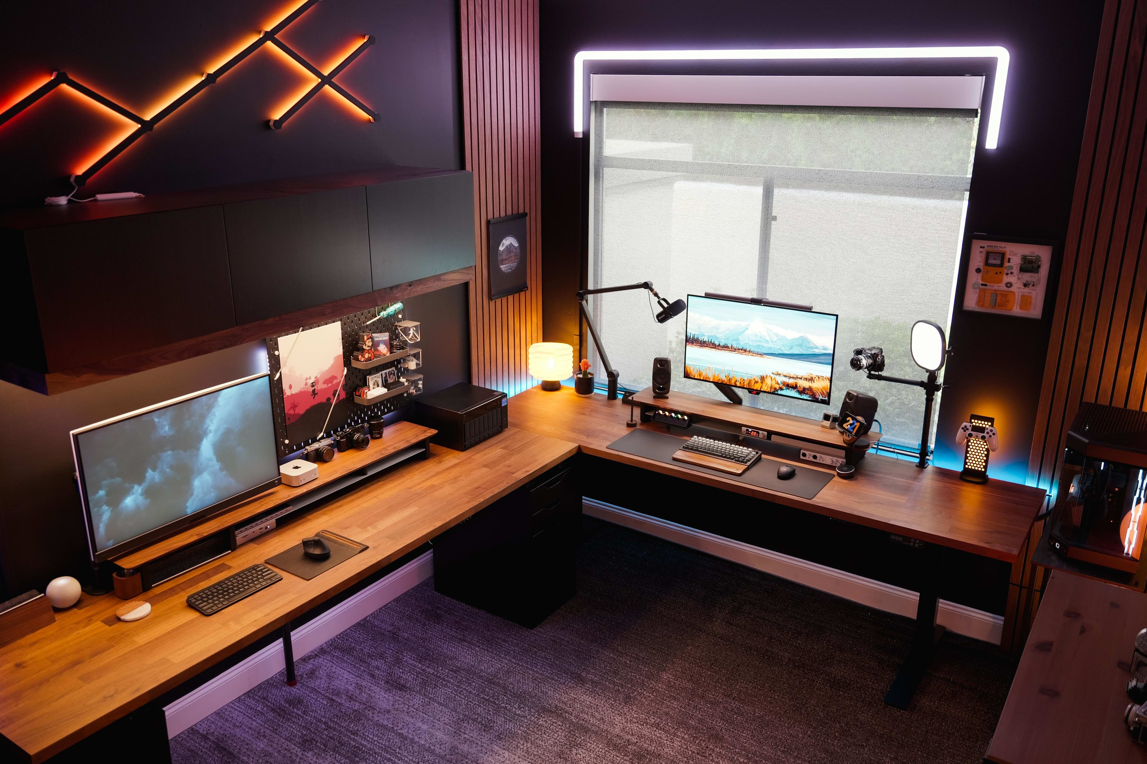 Dual work play desk setup