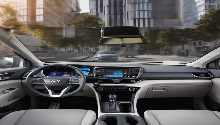 dashboard with rent hyundai ioniq 5 in daylight