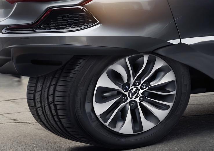 close-up of hyundai ioniq 5 tire pressure