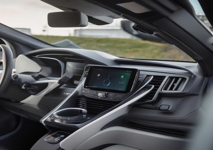 dashboard with hyundai ioniq 5 level 1 charger in daylight