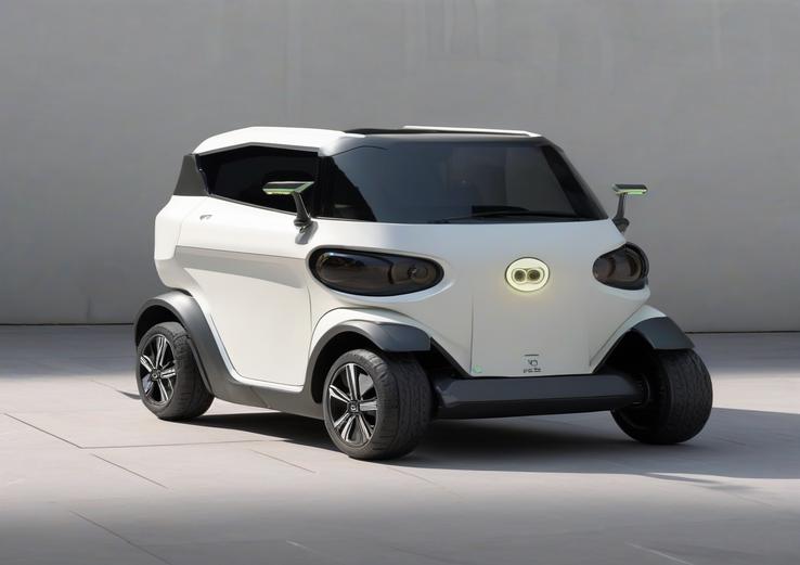 close-up of price meco vehicle m-f electric mini car