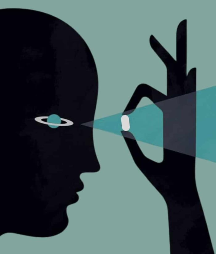 Ilustración de una micro ampliando la percepción
