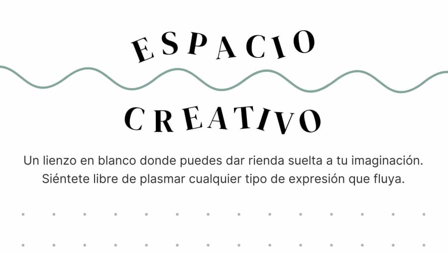 Página de espacio creativo, un lienzo en blanco punteado