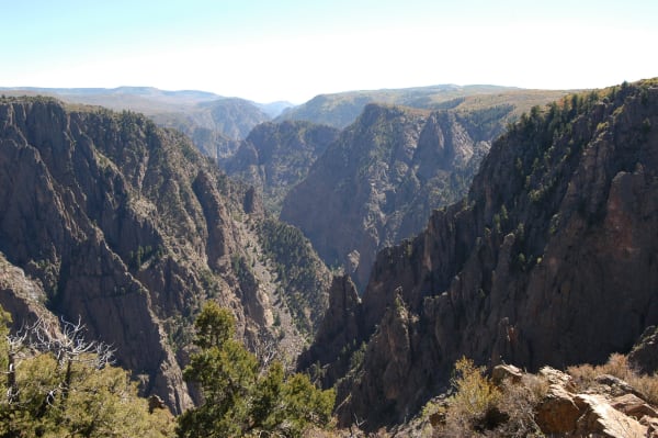 The dark walls of the Black Canyon of the Gunnison from Tomichi Point