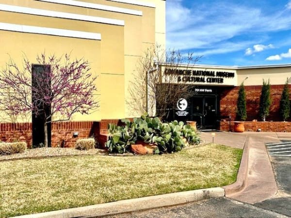 The entrance of the Comanche National Museum and Cultural Center in Lawton.