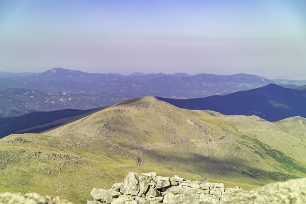 Rogers Peak and the summit road seen from the top of Mount Blue Sky