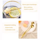 Golden Flower Design Stainless Steel Spoon for Coffee, Tea & Desserts | Elegant Decorative Serving Spoon for Home, Kitchen & Parties thumbnail 5