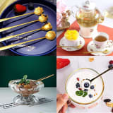 Golden Flower Design Stainless Steel Spoon for Coffee, Tea & Desserts | Elegant Decorative Serving Spoon for Home, Kitchen & Parties thumbnail 8