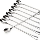 Vaa Dream Long Handle Spoon, 8 Pcs, Stainless Steel, Suitable for Tall Glasses, Spoon Set of Premium Stainless Steel