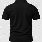 Men's Solid Black Polo T-Shirt thumbnail 2