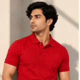 Men's Solid Polo T-Shirt | Red