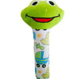 Froggy Face Rattle/Teether Soft Toy with Squeeze Handle for Squeaky Sound (Green) thumbnail 1