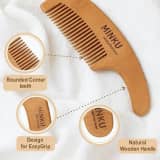 KitMik Baby Wooden Comb – Natural Wood Hair Comb with Smooth Rounded Teeth | Gentle Scalp Care for Newborns, Infants & Toddlers | Eco-Friendly Baby Grooming Comb thumbnail 2