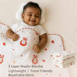 Muslin Baby Blanket for Newborns & Toddlers | 2-Layer Muslin & Sherpa All-Season Blanket | Soft AC Wrap for Baby Boys & Girls thumbnail 6