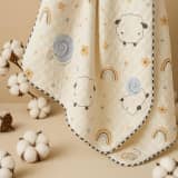 Muslin Baby Blanket for Newborns & Toddlers | 2-Layer Muslin & Sherpa All-Season Blanket | Soft AC Wrap for Baby Boys & Girls thumbnail 7