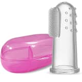 Baby Silicone Finger Brush with Cover – BPA-Free, Soft & Gentle Infant Toothbrush for Teething & Gum Massage thumbnail 1
