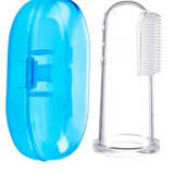 Baby Silicone Finger Brush with Cover – BPA-Free, Soft & Gentle Infant Toothbrush for Teething & Gum Massage thumbnail 2