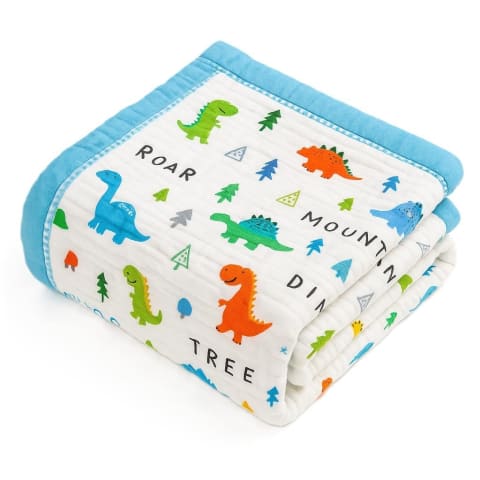 Muslin Baby Blanket for Newborns & Toddlers | 2-Layer Muslin & Sherpa All-Season Blanket | Soft AC Wrap for Baby Boys & Girls