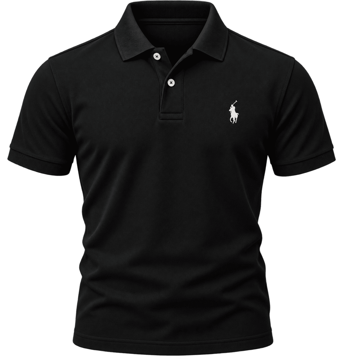 Men's Solid Black Polo T-Shirt