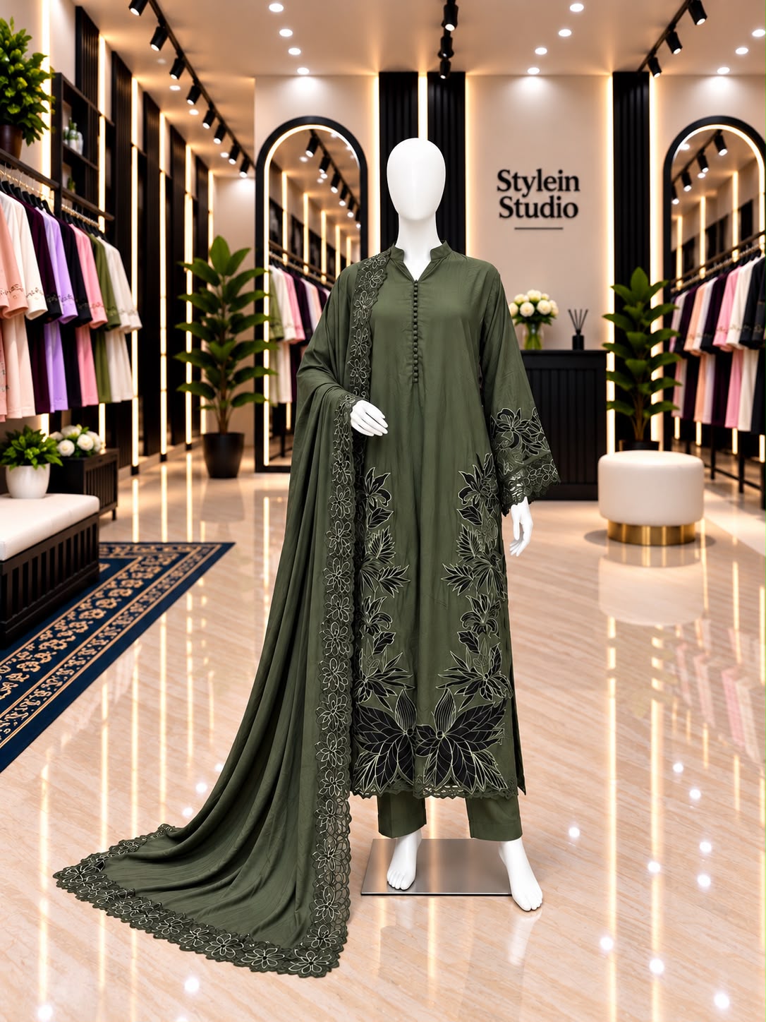 AROOSH KAFTAAN CUTWORK