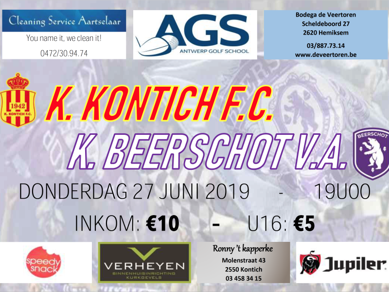 K. Kontich F.C. - Beerschot (27 juni om 19u00)