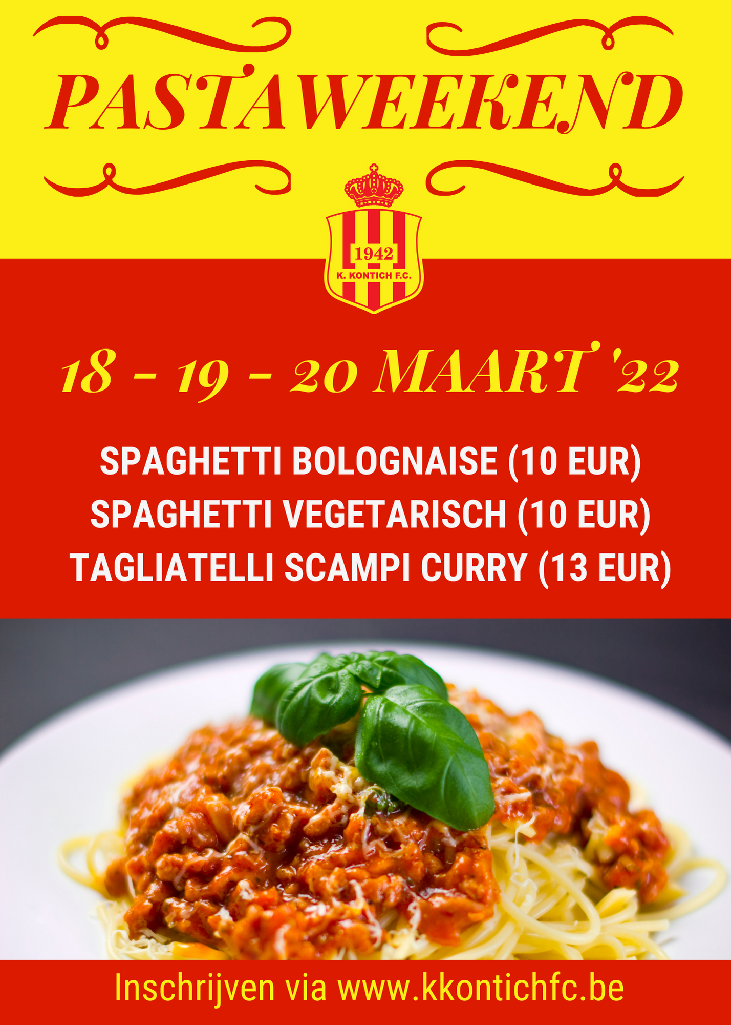 Pastaweekend 18-19-20 maart 2022