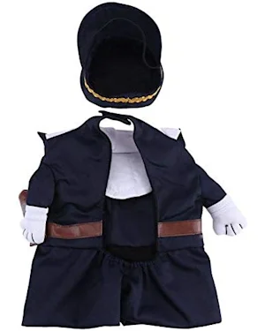 amazon.nl | Police Officer Costume Outfits With Hat Pet Dog Cat Halloween Costume Police For Party Christmas Special Events Costume Uniform With Hat Funny Pet(S)