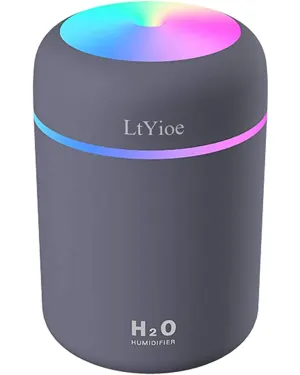 amazon.co.uk | LtYioe Humidifier Portable Mini Humidifiers for Bedroom, Personal Desktop Air Humidifier with Colorful Cycling Light, 2 Mist Modes and Auto Shut-Off, Super Quite for Office Home Car(Navy Black)