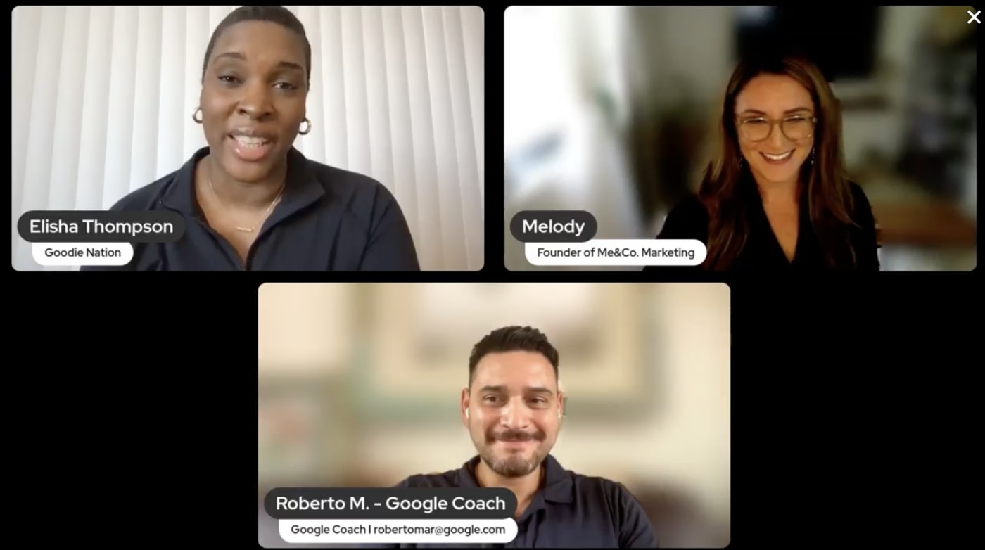 Melody's webinar with Google and GoodieNation