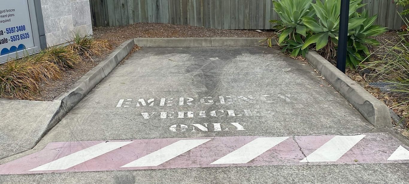 before line marking - emergency vehicle parking