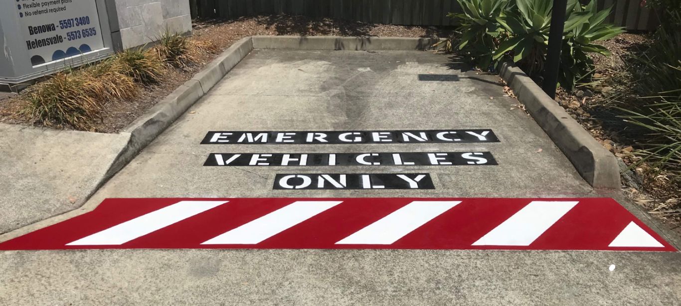 emergency vehicle parking line marking