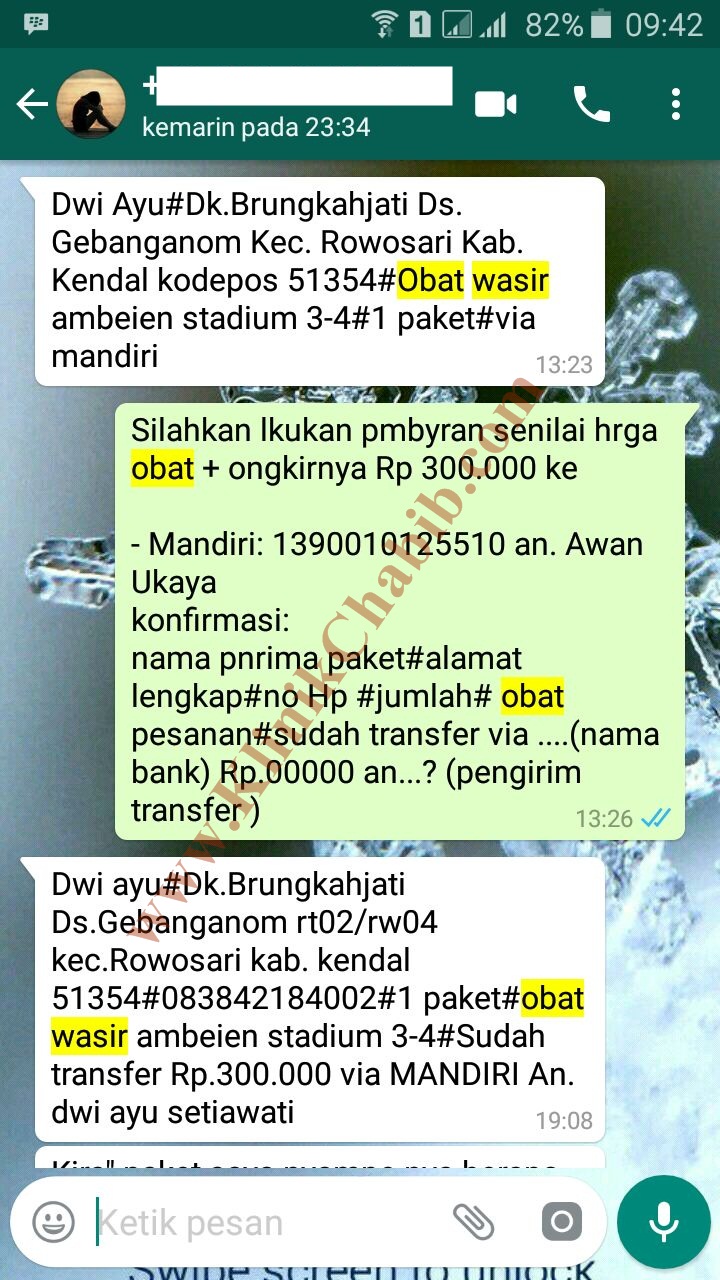 Testimoni pemesanan obat wasir luar