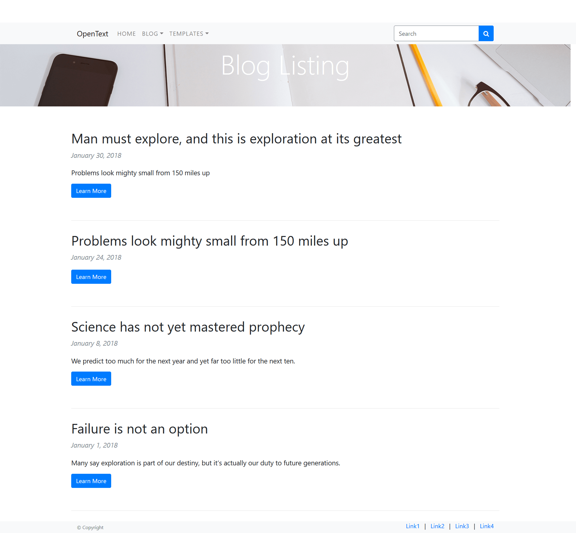 Blog Listing Template