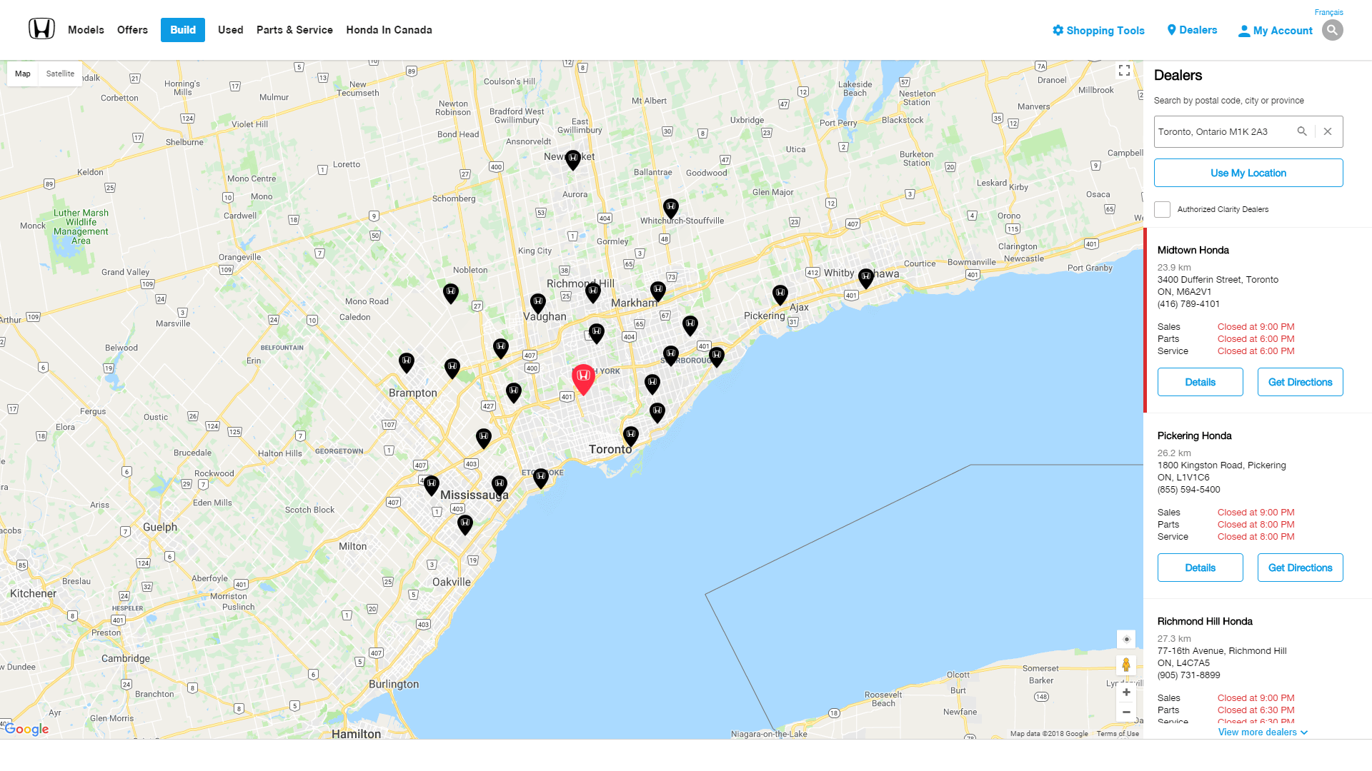 Honda.ca & Acura.ca - Geo Context & Dealer Locator hero